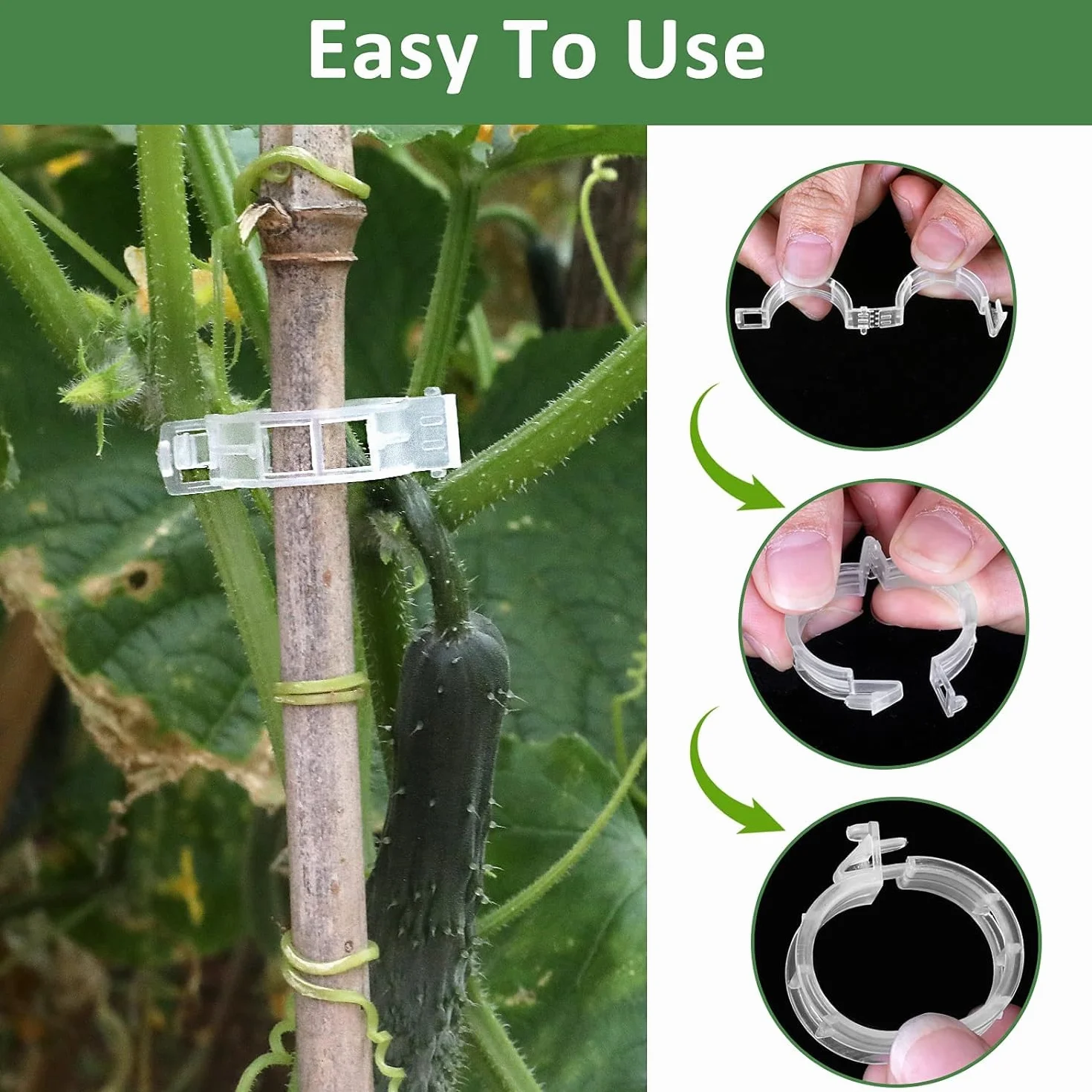 Lot de 50 Plantes Clips pour Tomate, Clips pour Grimpantes, Jardin Clips en Plastique pour légumes