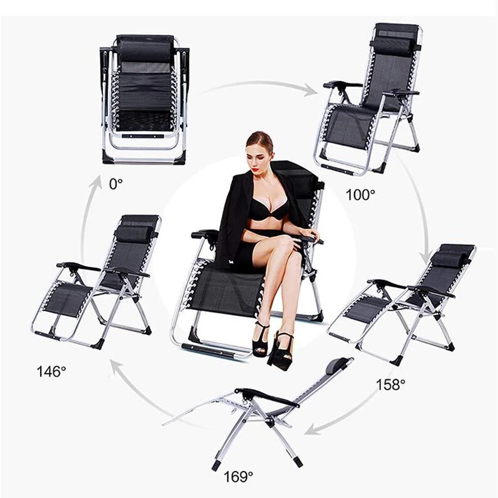 Chaise longue inclinable réglable pour une utilisation en intérieur et en extérieur, supporte 150 kg, chaise de patio pliante rembourrée et confortable (couleur : 1005)