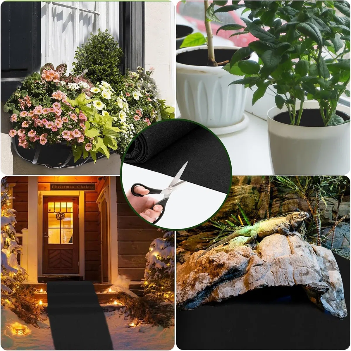 Doublure en tissu non tissé pour jardinière surélevée, bac de fleurs pour plantes, herbes aromatiques, bac de culture d'extérieur robuste (160 cm x 210 cm)
