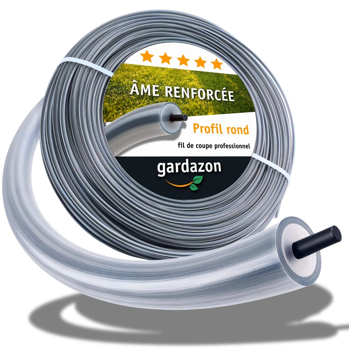 Fil de débroussailleuse 2mm renforce 50m (Ronde) - Attention - Extrêmement résistant - Fil Coupe Bordure - Fil pour Rotofil - Bobine de Fil debroussailleuse incassable